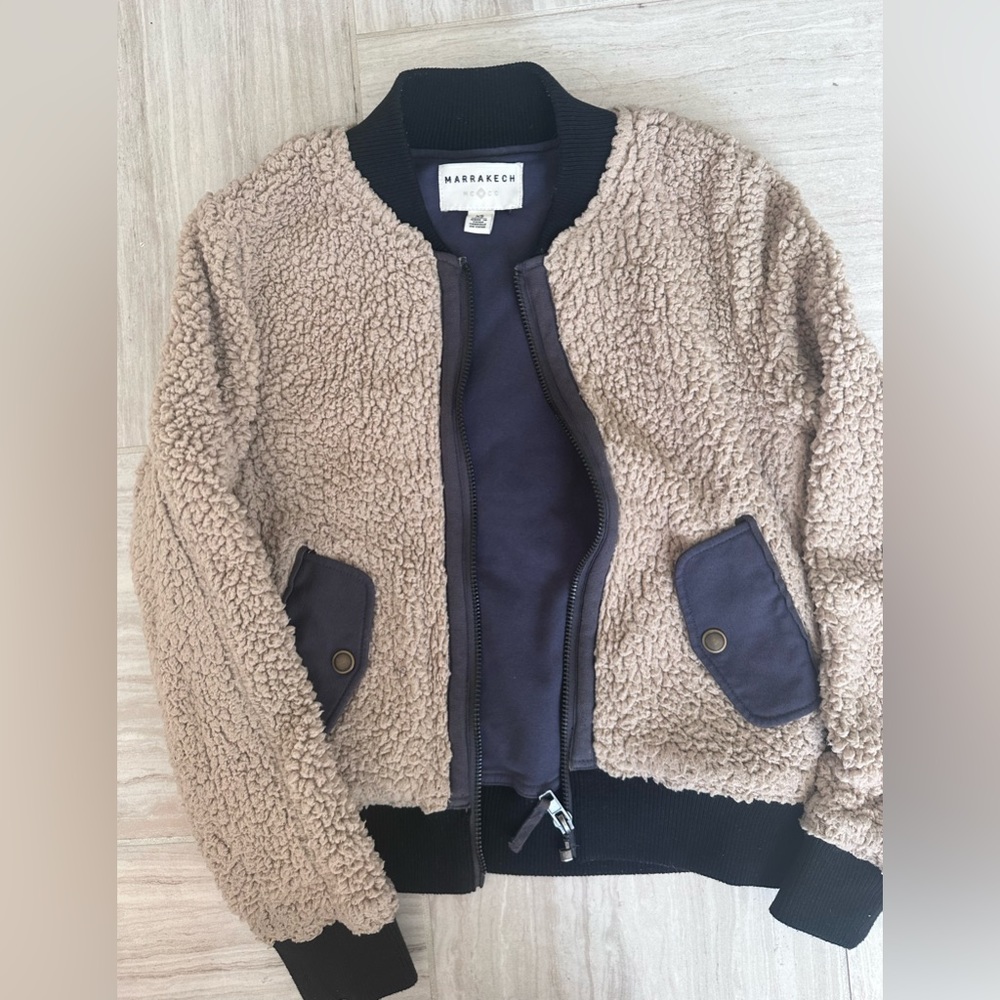 Anthropologie light shearling jacket size XS